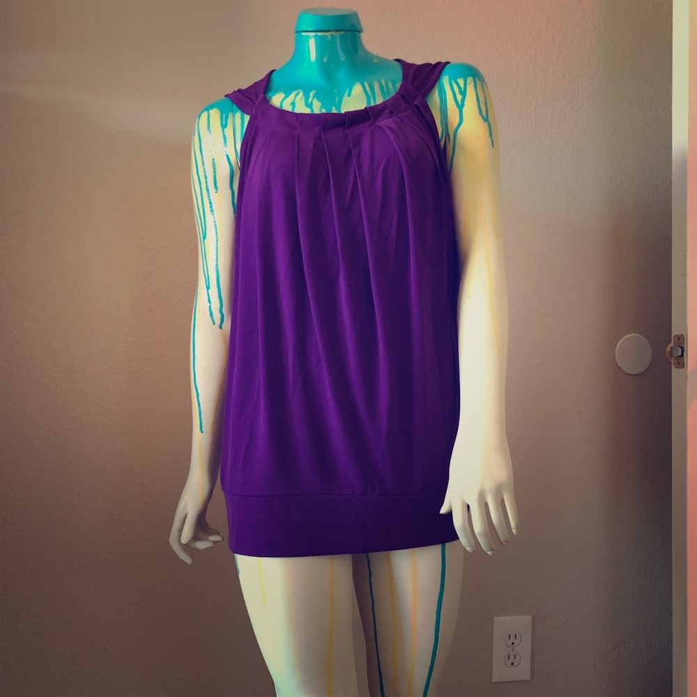 Sleeveless Blouse with Pleated Front Detail (EUC)